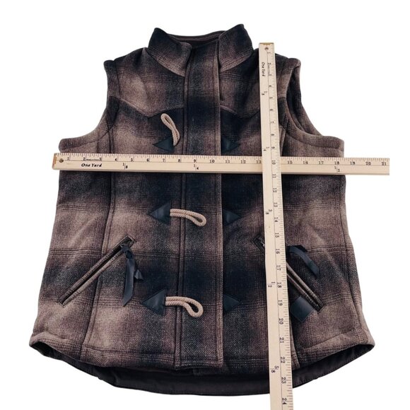 STS Ranchwear Plaid Vest With Toggle Closures & Pockets Women's size Small - Picture 5 of 6